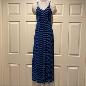 Mossimo V Neck Thin Strap Maxi Dress Women’s Size Xtra Small Blue Black
